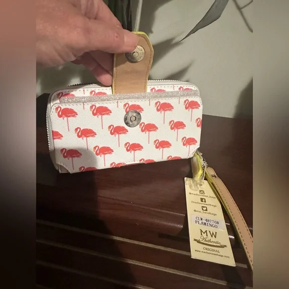 Madison West flamingo wallet/ wristlet with cell phone holder new with tags - Picture 8 of 14